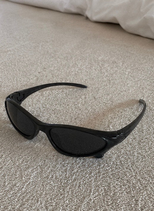 The Velocity Sunglasses in gloss black, front view