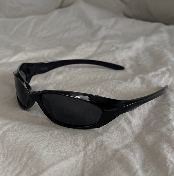 The Apex Sunglasses in jet black, front view